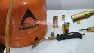 LPG Gas Torch flame Torch gas Burner Brazing soldering plumber work pressure gas torch [upl. by Airdnua]