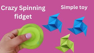 Easy origami fidget toy  Blowing spinning Top paper craft [upl. by Fax]