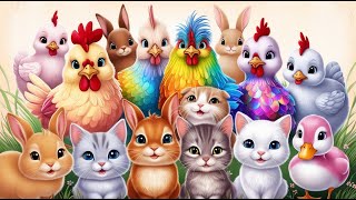 Cute Chickens Colorful Chickens Rainbow Chicken Rabbits Cute Cats Ducks Animals Cute [upl. by Sidnee]