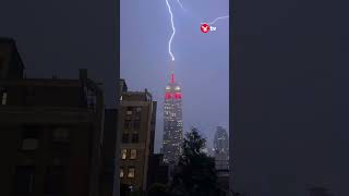 Lightning strikes Empire State Building news shorts [upl. by Walls877]