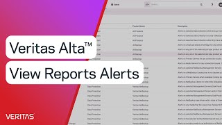 Veritas Alta™ View Reports Alerts [upl. by Kinson238]