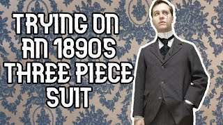 Trying on a Victorian 1890s Suit Unboxing [upl. by Ahsekad]