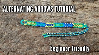 ALRERNATING AIRROWS BRACELET TUTORIAL in depth and beginner friendly  friendship bracelets [upl. by Yvette344]