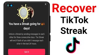 How To Recover TikTok Streak  How To Get TikTok Streak  New Process [upl. by Nacul]