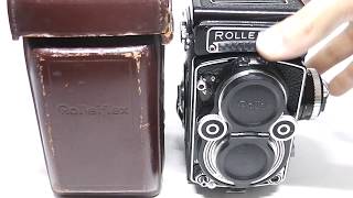 ROLLEIFLEX ローライフレックス 35F Planar プラナー 75mmF35  純正革ケース [upl. by Kcirdnek]