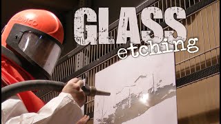 Glass Etching  Glass carving class  A sandblasted glass divider [upl. by Hadeehuat845]