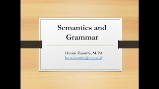 SEMANTICS AND GRAMMAR  SEMANTICS AND PRAGMATICS COURSE [upl. by Nessej]