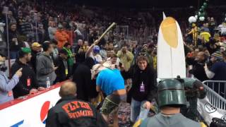 Wing Bowl 24 Contestants enter The Wells Fargo Center [upl. by Aztinad]