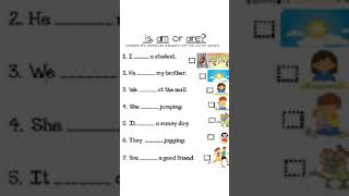 Worksheet On Am Is Are  Practice Worksheet On Helping Verbs  Grade 1amp2 [upl. by Irol]