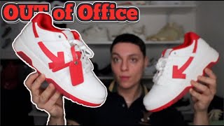 OFFWHITE Out of Office Red White Sneaker Review  ON FOOT [upl. by Hildegaard]