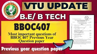 BBOC407 most imp ques Previous Year MODEL QUESTION PAPER VTU 2022 SCHEME vtu engineering [upl. by Brandice]