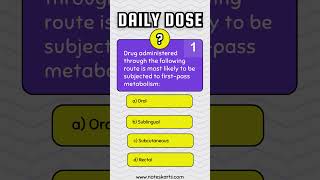 Pharmacology MCQs 2 dailydosequiz noteskarts NoteskartsTestSeries [upl. by Euf84]