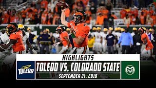 Toledo vs Colorado State Football Highlights 2019  Stadium [upl. by Monjan]