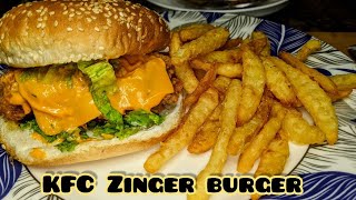 KFC Zinger Burger Recipe  Inspired by KUN Foods [upl. by Enelahs]