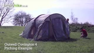 Outwell Covington 4 Pitching Example  wwwsimplyhikecouk [upl. by Iznek314]