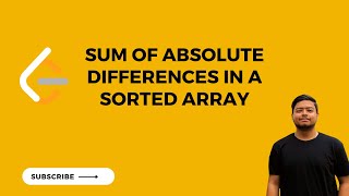 Leetcode 1685 Sum of Absolute Differences in a Sorted Array  PrefixSuffix POTD25Nov2023 [upl. by Hauck736]