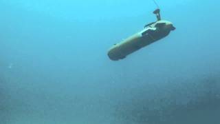 Sparus AUV underwater robot diving hovering and surfacing [upl. by Medin]