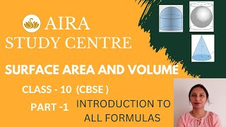 Class9 and 10 CBSE MathsSurface Area and Volume Introduction to all formulas [upl. by Beckett355]