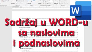 Sadržaj u word u sa podnaslovima i naslovima  kako pravilno napraviti sadržaj Word [upl. by Asiuqram162]