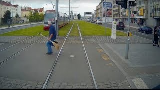 Tram drivers have a tough job in Prague [upl. by Dorreg]