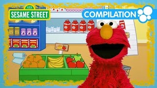 Sesame Street Elmo Goes to the Grocery Store  Fruits amp Vegetables Songs Compilation [upl. by Htiaf]