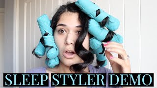 SLEEP STYLER DEMO  Heatless Overnight Curls [upl. by Lief]