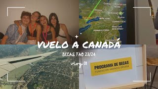 vlog 01  vuelo a canadá  BECAS FAO 2324 [upl. by Anirahtak]