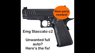 Emg staccato c2 accidental full auto fix emg staccato airsoft airsoftpistol 2011 [upl. by Mccahill]