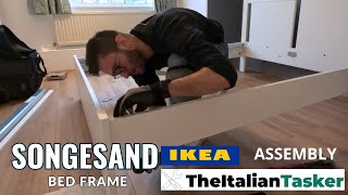 IKEA SONGESAND BED FRAME  ASSEMBLY [upl. by Ynaittirb669]