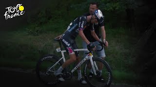 Aleksandr Vlasov crashes during Stage 9 of Tour de France 2024  Cycling on NBC Sports [upl. by Vittoria]