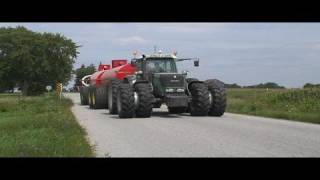 Liquid Manure Spreader Turning on Road [upl. by Aiva]