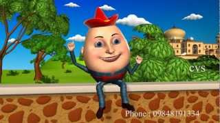 Humpty Dumpty  3D Animation English Nursery Rhyme songs For Children with Lyrics [upl. by Alset]