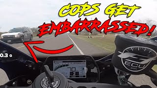 CRAZY Cops Chase After Sportbike Riders amp Get EMBARRASSED  Bikes VS Cops 91 [upl. by Lledraw]