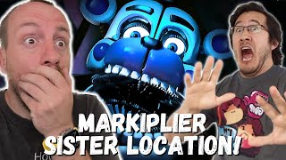 WATCHING Markiplier play FNAF SISTER LOCATION for the FIRST TIME Part 1 REACTION [upl. by Fidellas]