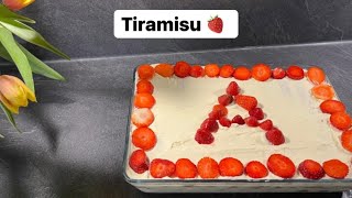 Tiramisu mit frischen Erdbeeren  Embelsire e shpejt kuzhinaeaferdites 🇦🇱🇽🇰🇩🇪 [upl. by Hook]