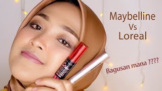 BATTLE MASKARA  Maybelline The Falsies Push Up Drama VS Loreal Paris Voluminous Lash Paradise [upl. by Aileon968]