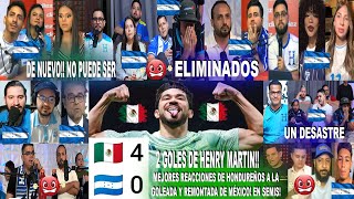 MEJORES REACCIONES DE HONDUREÑOS ELIMINADOS AL MÉXICO 40 HONDURAS CON 2 GOLES DE HENRY MARTIN [upl. by Bradlee]