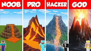 Minecraft TNT VOLCANO HOUSE BUILD CHALLENGE  NOOB vs PRO vs HACKER vs GOD  Animation [upl. by Pesek239]