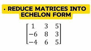 Echelon Form of Matrix Explained  Row Echelon Form of Matrix Explained [upl. by Nnazus]