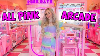 I Went to all Pink ONLY Arcade for 24 HOURS [upl. by Ingvar43]