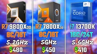 RYZEN 7 9800X3D vs RYZEN 7 7800X3D vs INTEL i713700K  6 GAMES TESTED [upl. by Egiedan]