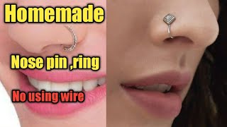 Oxidised nath  Nose Ring Nose pin making at home with medical wrappers  nose pin making DIY ring [upl. by Akiemaj]