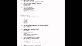 100 US Citizenship Questions 135 Part 1 [upl. by Knowling861]