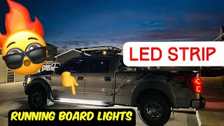 LED Strip Running Board Lights  Aftermarket running board LEDs F150 pickup 2014 [upl. by Nnayllek]