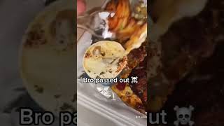 BRO PASSED OUT AFTER TRYING THE SEAFOOD FRIES 🤣  food seafood alcoeats foodie cajunchicken [upl. by Asena]