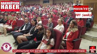 Cumhuriyetin 101 Şenliğini Mev Koleji Okulların Koordinatörü Yakup Erdoğanın Konuşması [upl. by Angelia279]