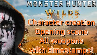 Character creation openin scene amp all weapons of Monster Hunter Wilds open beta PS5 [upl. by Fillender7]