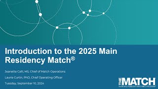 Introduction to the 2025 Main Residency Match Webinar for Residency Programs [upl. by Yelloh]