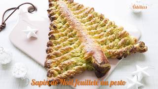 Sapin de Noël feuilleté au pesto  recettes faciles Odelices [upl. by Ratcliff935]