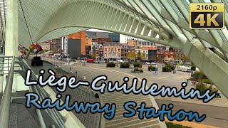 LiègeGuillemins Railway Station  Belgium 4K Travel Channel [upl. by Meraree688]